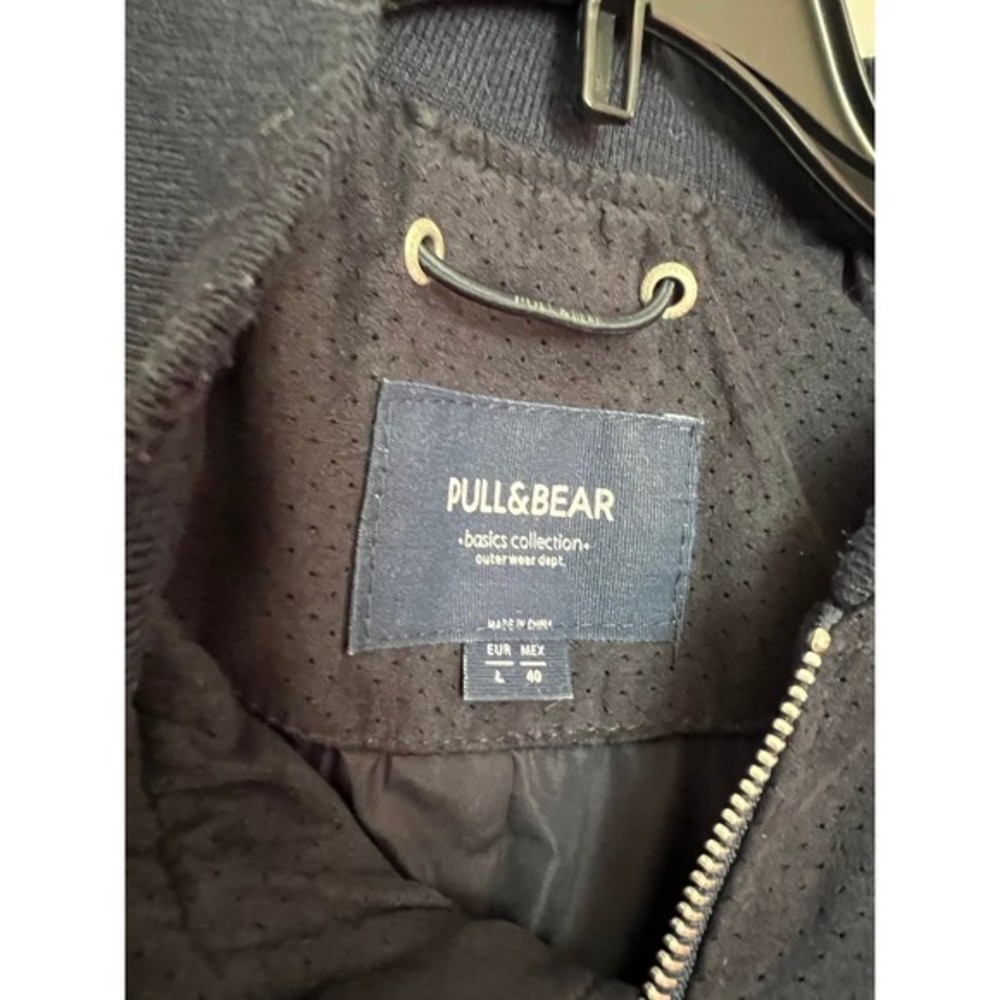 Pull & Bear Basics Bomber Jacket navy EUR size L - Picture 4 of 5